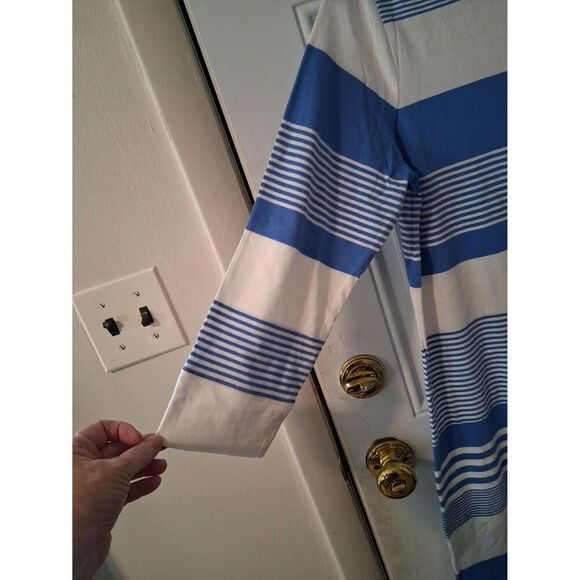 Lily Pulitzer Dress Striped Blue & White Large Long Sleeve - Picture 3 of 7